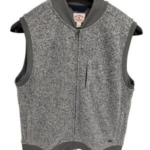 Brooks Brothers Red Fleece Full Zip Gray Vest Men's Size Large Pockets